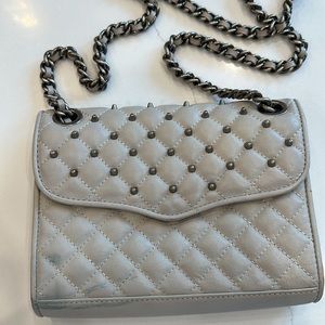 Rebecca Minkoff Quilted Studded Gray Handbag
